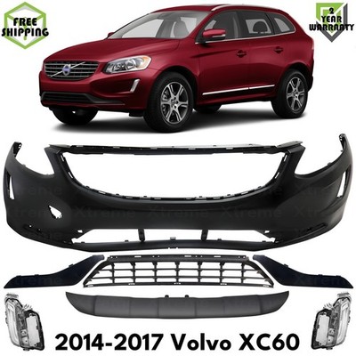 Front Bumper Cover Primed Plastic & Turn Signal Lights For 2014-2017 Volvo XC60