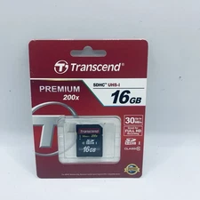 Transcend SDHC 16GB Class 10 SD3.0 Flash Card Premium 200x NEW