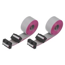 2Pcs IDC Connector Flat Ribbon Cable 16 Pin FC 2.54mm Pitch 1.5m Length