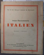 Italien Wehrmacht Ubersichtskarte  Mappa Militare  circa 1943 WWII Originale!