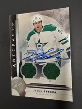 JASON SPEZZA SIGNED 2016-17 UPPER DECK ARTIFACTS DUAL RELIC AUTO HOCKEY CARD /25