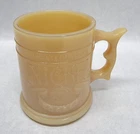 Vintage 80s Whataburger Butterscotch Milk Glass Buffalo Nickel Coffee Mug / Cup
