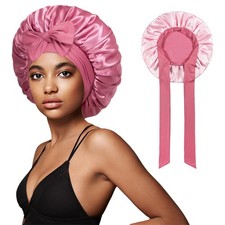 Silk Satin Bonnet for Sleeping, Reversible Sleep Cap for Curly Hair Braids