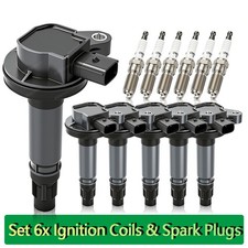 6X Iridium spark plug +6X Ignition coil For F...