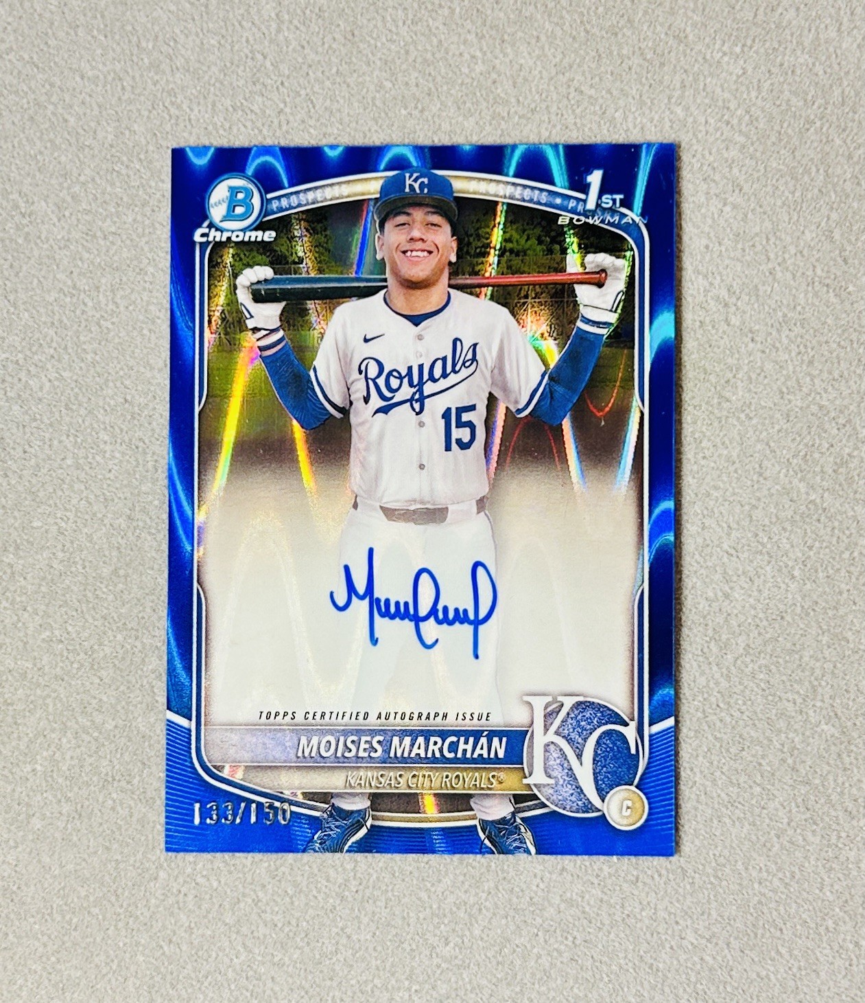 2025 Bowman Chrome - MOISES MARCHAN 1st RC - BLUE RAYWAVE REFRACTOR RC AUTO /150