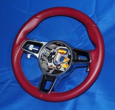 2015-2018 Porsche 991 911 718 Boxster Cayman 982 Steering Wheel Bordeaux Red Oem