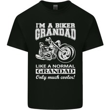 Biker Grandad Motorbike Grandparents Day Mens Light Cotton T-Shirt