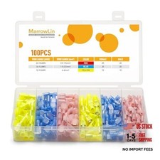 Pcs Nylon Spade Quick Disconnect Wire Connectors Kit, 22-10 Gauge 22-10 AWG 100