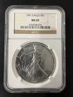 1991 Silver Eagle Dollar $1 - NGC MS 69