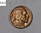 1935 Buffalo Nickel ~ Almost Uncirculated AU Rainbow Toned ~ ZB310
