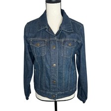 Austin Clothing Co Girl s Denim Blue Jean Jacket Snap 100 Cotton Size XL/16 EUC