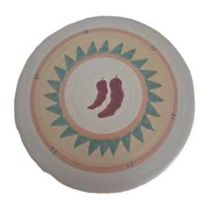 Vgt. Treasure Craft Taos Ceramic Hot Plate Southwestern Chili Pepper Design 8.5"