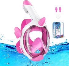 Kids Snorkel Mask, Full Face Snorkel Mask for Kid 4-16, Foldable Snorkeling Gear