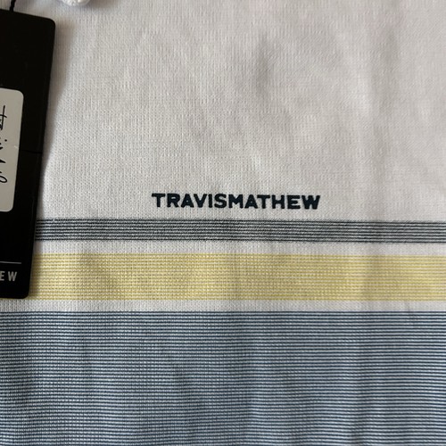 Polo Travis Mathew golf a righe uomo taglia: media bianca manica corta nuova con etichetta - Foto 7 di 9