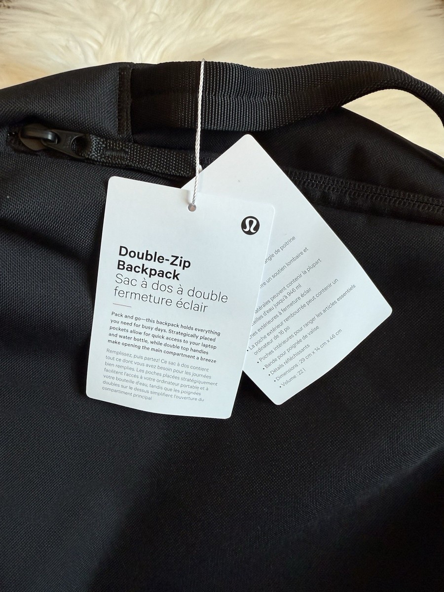 Lululemon Double-Zip Backpack 22L Black New | eBay