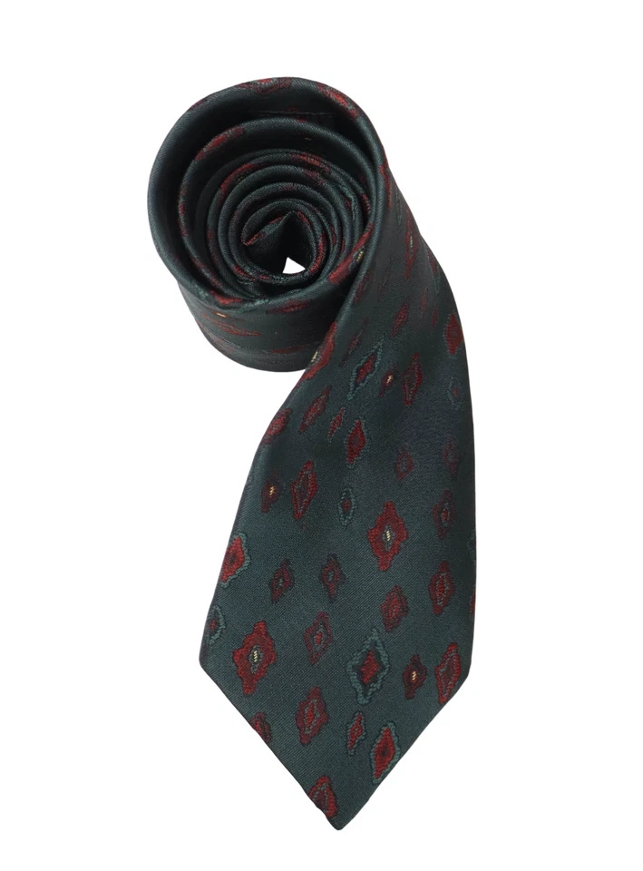 Corbata sin marca para hombre talla única verde puntiaguda estampada clásica formal atada Foto 2 de 4