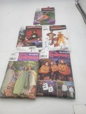 Lot Of 5 Halloween Costume, Sewing Patterns. Simplicity 4952 5846 8838 7317 9808
