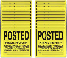20Pcs Posted No Trespassing Signs, No Hunting Reflective Aluminum Metal Posted