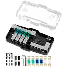 Fuse Distribution Block Car Audio for Auto Boat UTV Stereo Amp: 4 Way MIDI M...