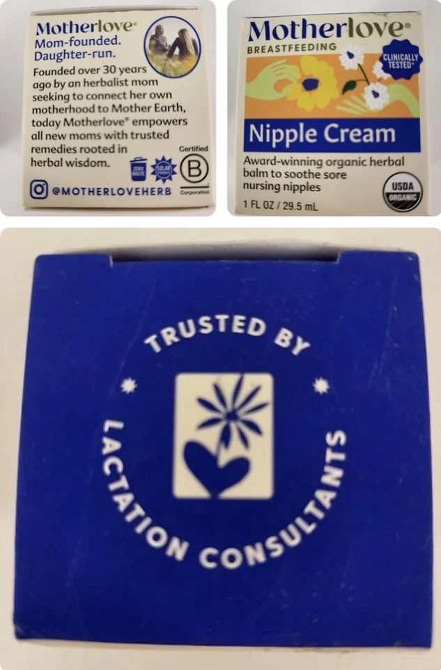 Motherlove Crema Orgánica para Pezones Bálsamo Calmante para Lactancia y Lubricante Bomba Lote de 2 Foto 2 de 2