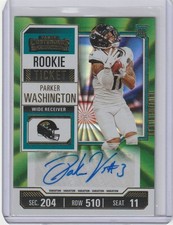 Parker Washington 2023 Panini Contenders Var. Green Lazer Rookie Ticket Rc Auto