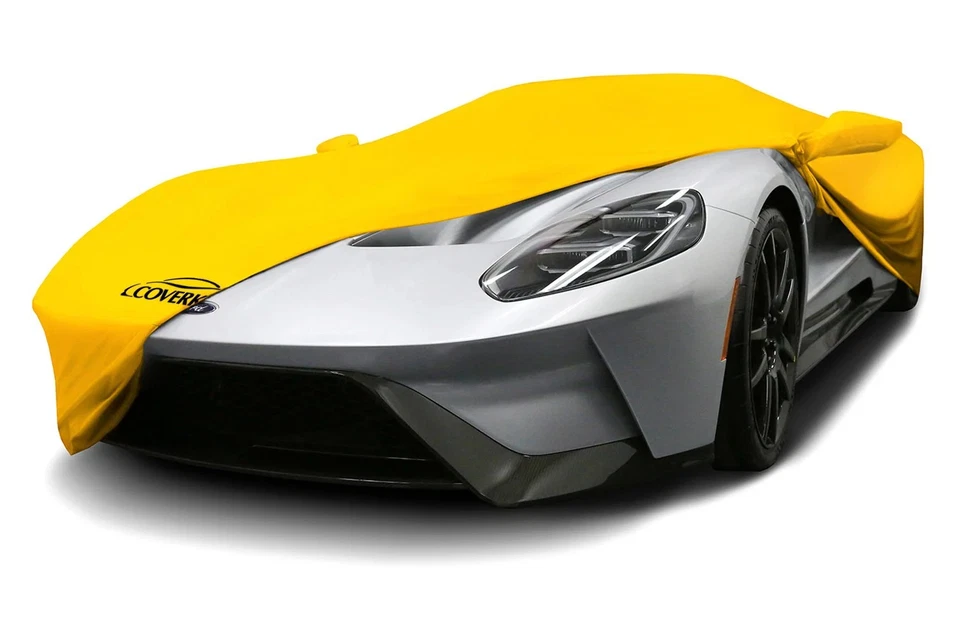 For Chrysler Concorde 93-97 Car Cover Satin Stretch Indoor Velocity Yellow - Imagem 3 de 4