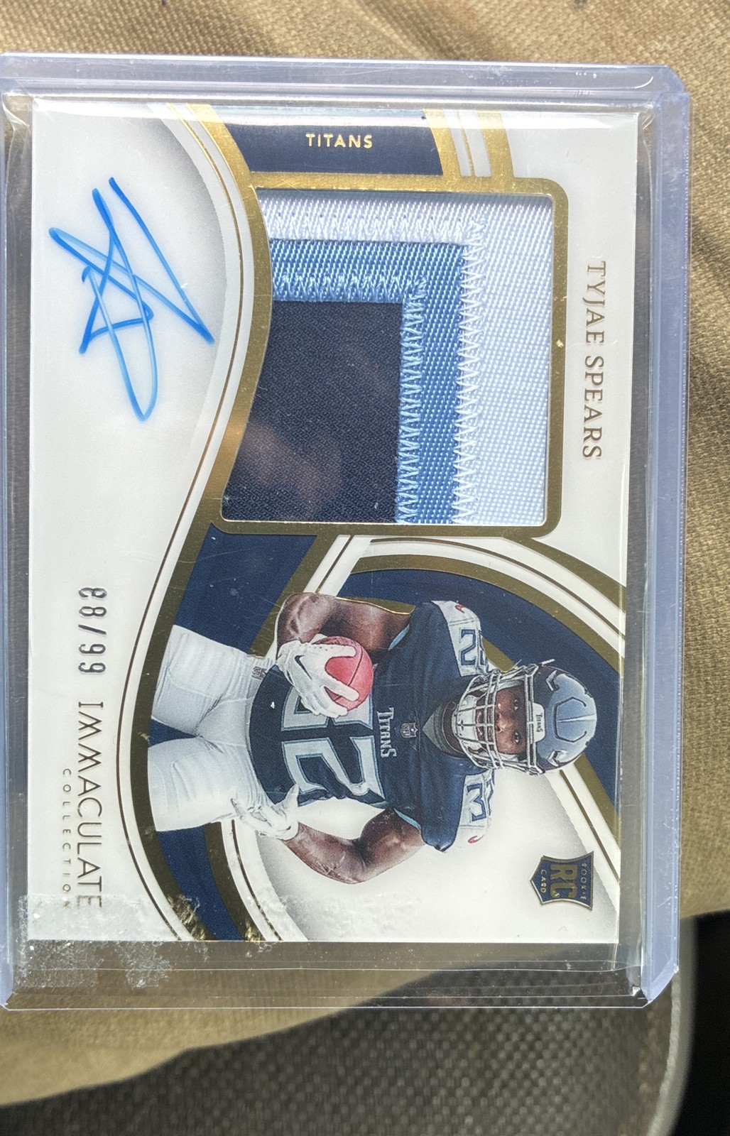 Tyjae Spears Panini Immaculate Collection Premium Patch Rookie Autographs #PPTSP Base