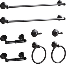 Bathroom Hardware Set Matte Black Adjustable Expandable Bath Towel Bars Bathroom