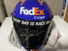 Signed Denny Hamlin replica racing helmet with certificate of authenticity