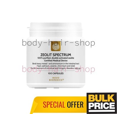 Zeolit Spectrum 100 Kapseln Gereinigtes Mineral Supplement Vegan Novo Biomedics