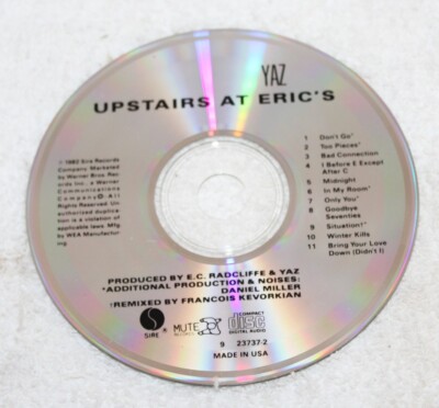 Yaz ~ Upstairs At Eric's ~ 1987 Sire Records 9-23737-2 ~ Used CD