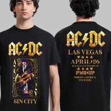2025 Rock Music Tee Las Vegas Tour Graphic Shirt Sin City Style S-4XL