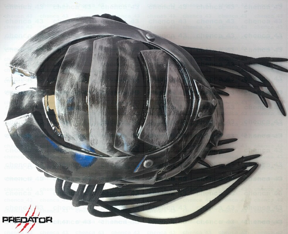 Hand-painted Alien Predator Full Face Mask FRP Motorcycle