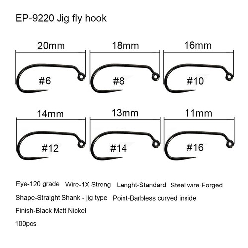 Eupheng 50pc Competition Barbless Fly TyingFish Hook Dry Nymph Shirmp CaddisHook - Picture 19 of 24