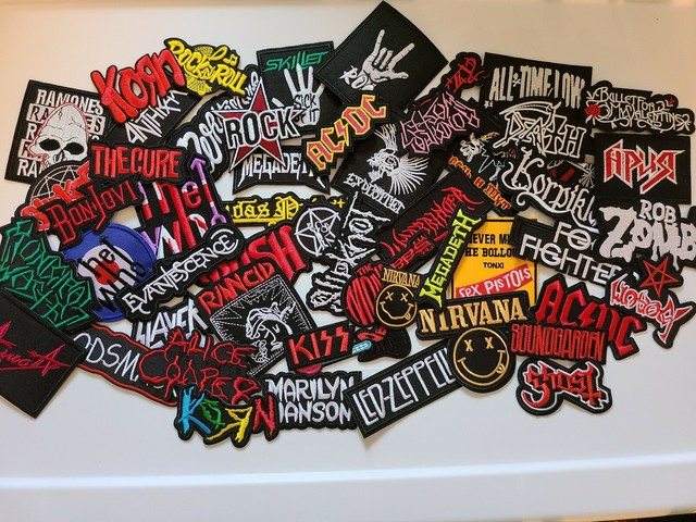 WHOLESALE Lot 50 USA Flag ROCK PUNK METAL style Embroidery Iron patch Patches