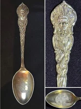 Shepard Mfg Antique Sterling Souvenir Spoon Native American Corn & Stalks Burro