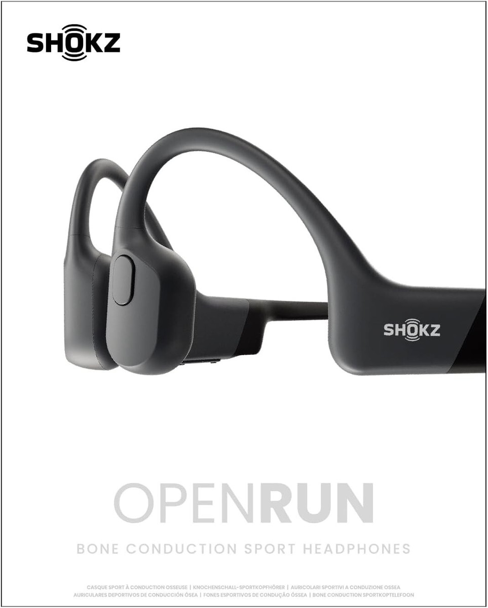 Shokz OpenRun Wireless Bone Conduction Sport Headphones - Black