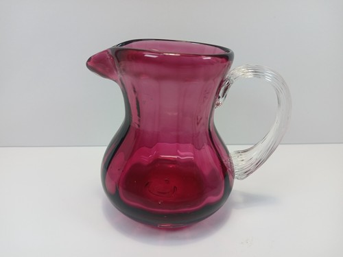 Vintage Cranberry Glass 4" Syrup Pitcher with Pontil - Picture 3 of 6