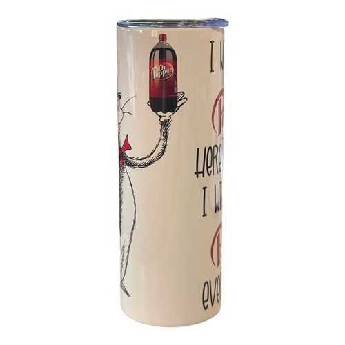 Tumbler magro fatto a mano in acciaio inox 20 once ""Dr Seuss Wrap"" Dr Pepper~Divertente - Foto 3 di 3