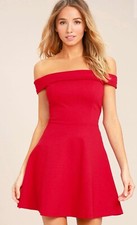 Season of Fun Red Off-The-Shoulder Skater Dress by Lulu’s 