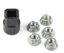 Installation Tool + 5pcs 1/4-20 Tri-Groove Tamper Proof Security Nuts LPF420, 20