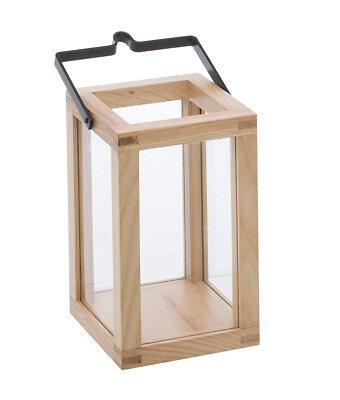 Wooden Candle Stand Lantern - Indoor or Outdoor Use - Labzio Home by Eisco Labs