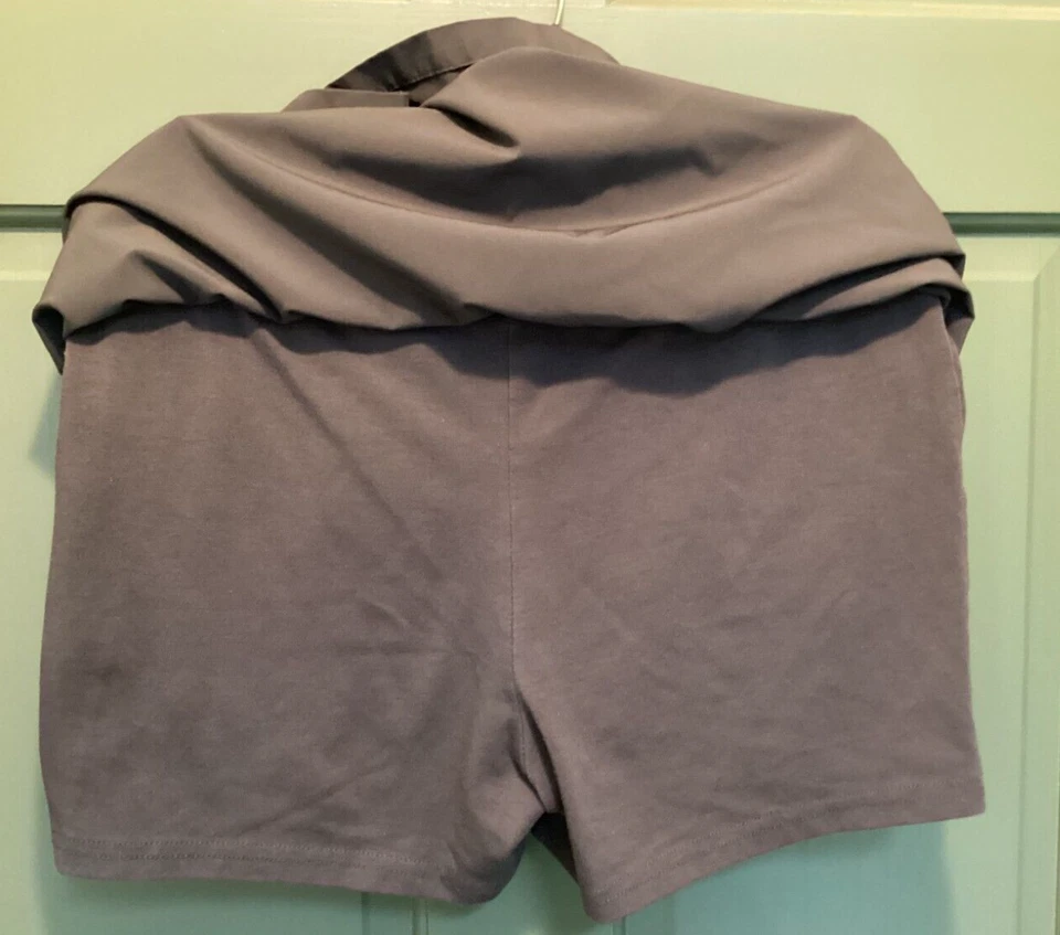 Green Tea Women's Size Small Gray Drawstring Elastic Waist Pull-on Skort Skirt - Image 3 of 4