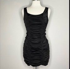 H&M Ruched Sleeveless Bodycon Little Black Dress