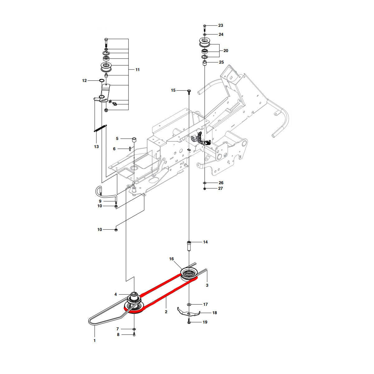 Drive Belt Fits Husqvarna PF21 AWD Pn 535 42 47-01