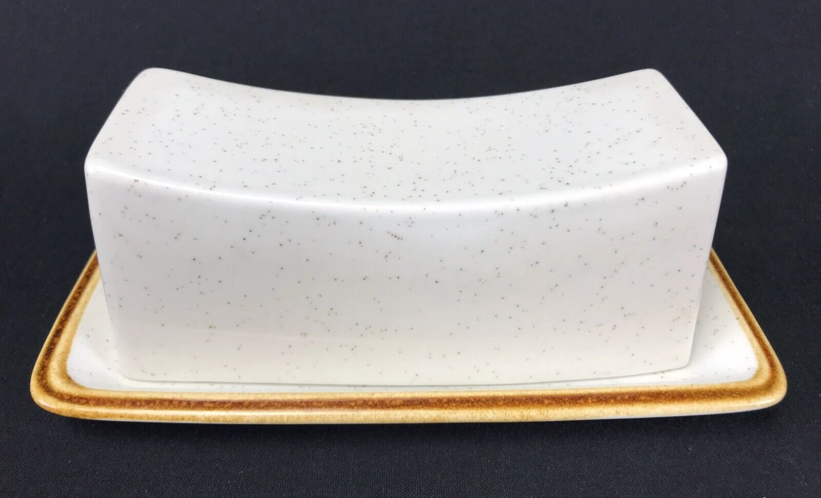 Mikasa NATURAL BEAUTY Covered Butter Dish 1/4 Lb C9000 Brown Speckled Japan MINT