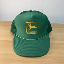 Vintage John Deere White Foam Mesh Snapback Baseball Cap Hat Nissun Trucker VGC