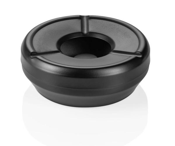 Windaschenbecher Aschenbecher Ascher Ø 9,5 Cm HöHe: 4,5 Cm Aus Edelstahl Schwarz-image