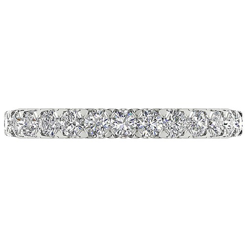 Lab Grown Round Diamond VS F 0.90 Ct Eternity Anniversary Ring 14K Yellow Gold - Picture 6 of 8