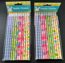 2x Packs Easter Pencils - 12 Standard 2 Pencils with 4 Easter designs NEW